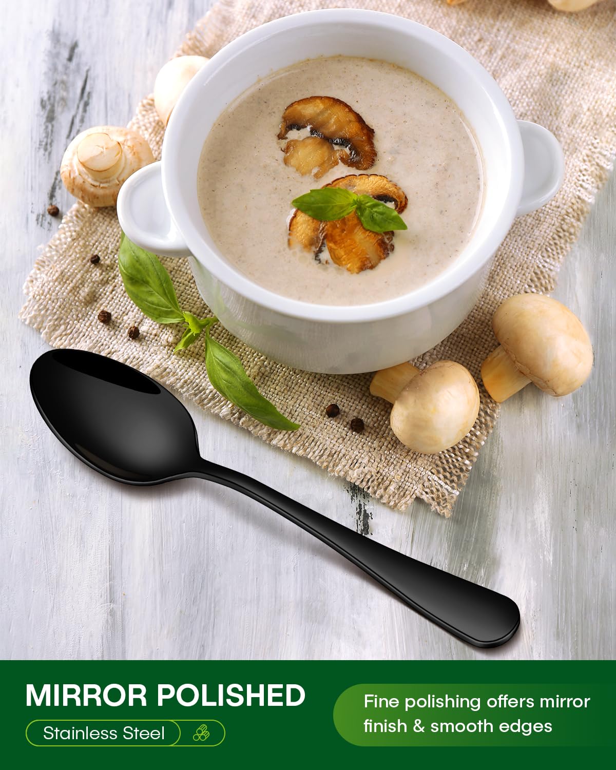 PHILIPALA dinner spoons—ergonomic shape for easy scooping.