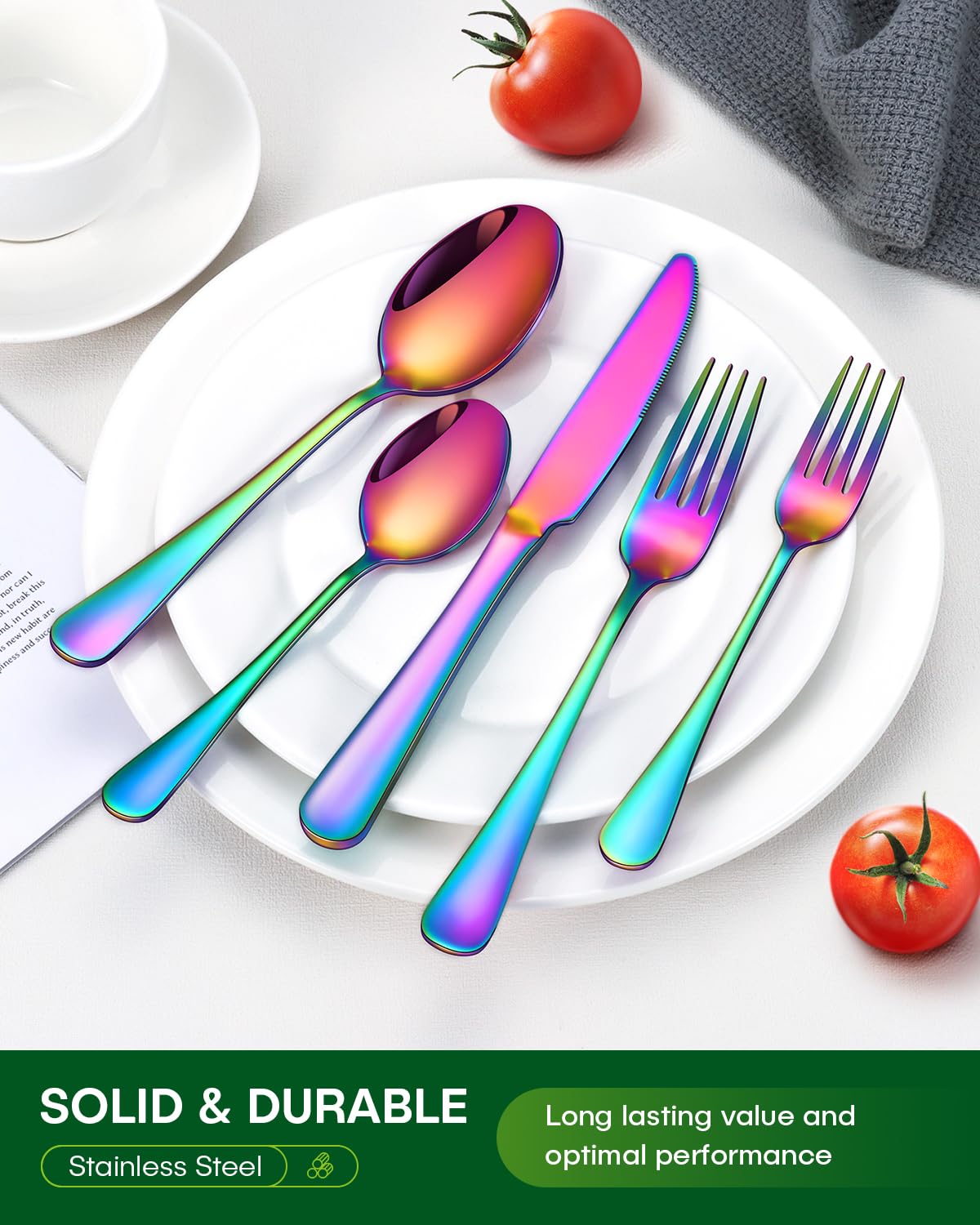 PHILIPALA rainbow silverware with mirror polish for timeless shine