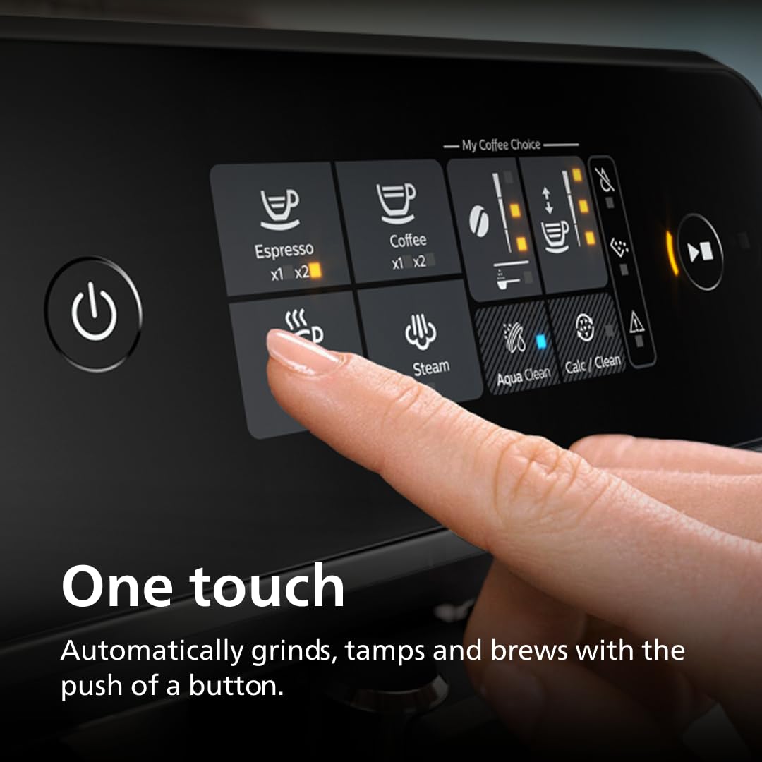 Philips 1200 Series intuitive touch display for quick one-touch coffee