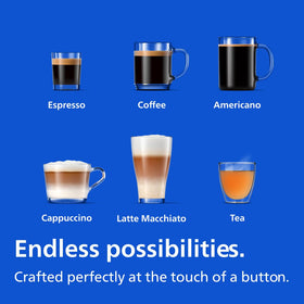 Philips 3200 Series intuitive touch display for quick coffee selection