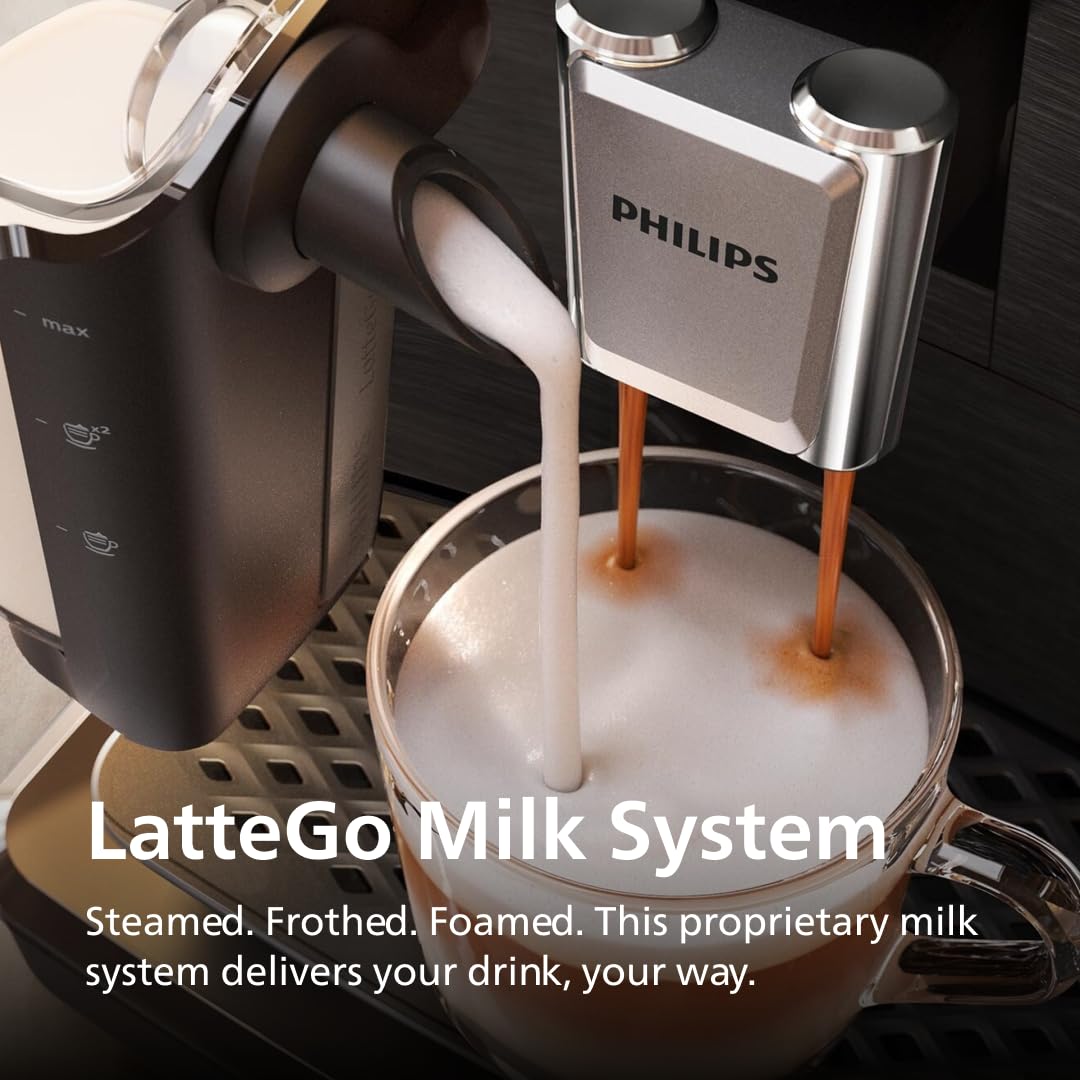 Philips 3300-series preset shot adjustable strength and milk levels.