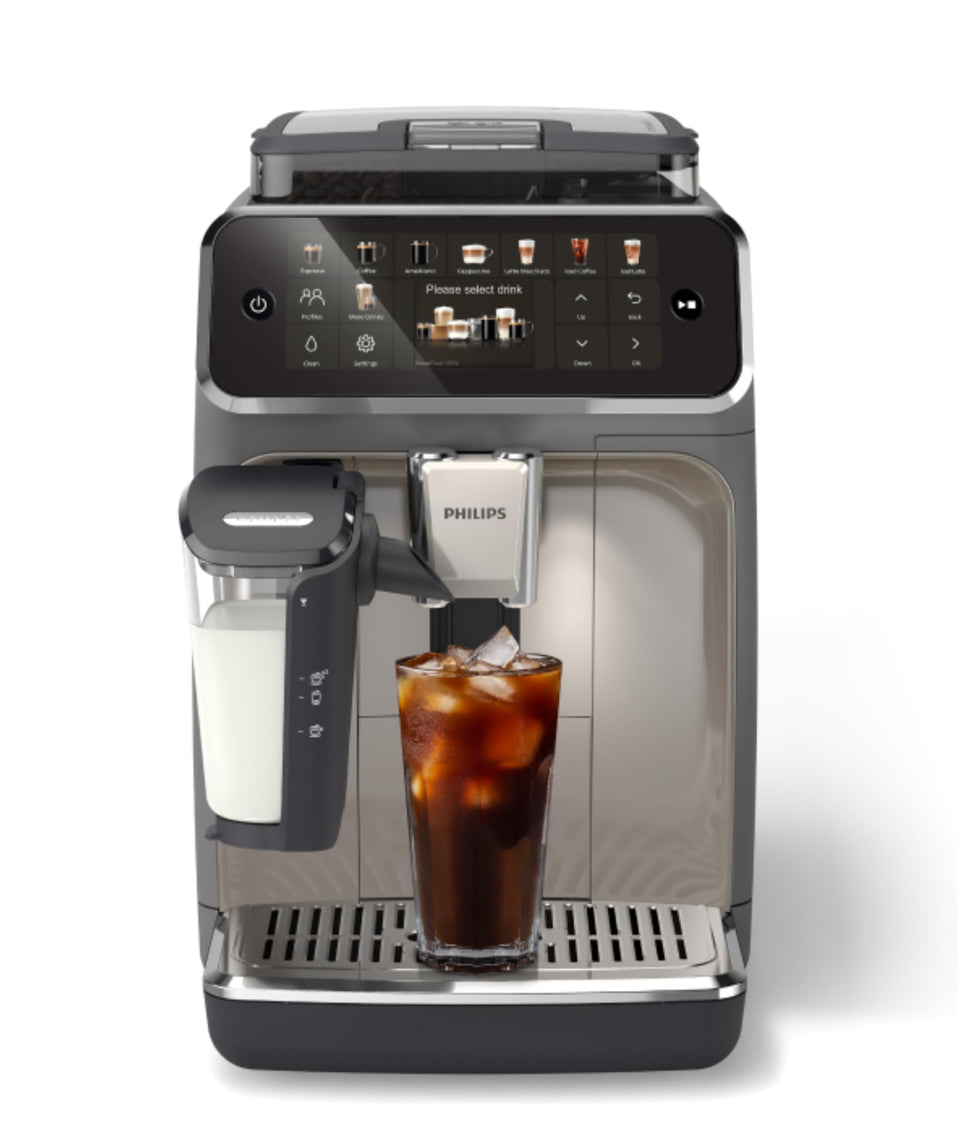 Philips 5500 Series espresso shot for café-quality coffee at home.