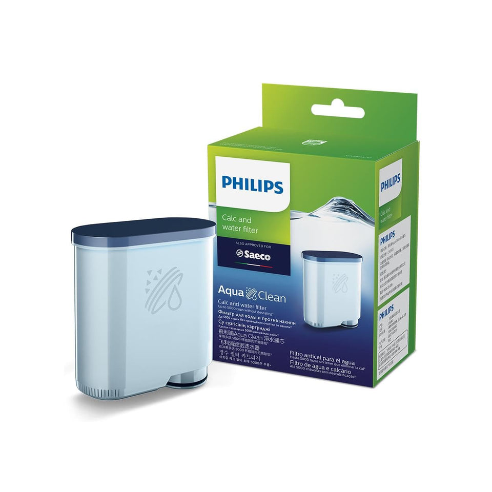 Philips AquaClean original calc filter for Philips machines ensures pure water and descaling-free operation.