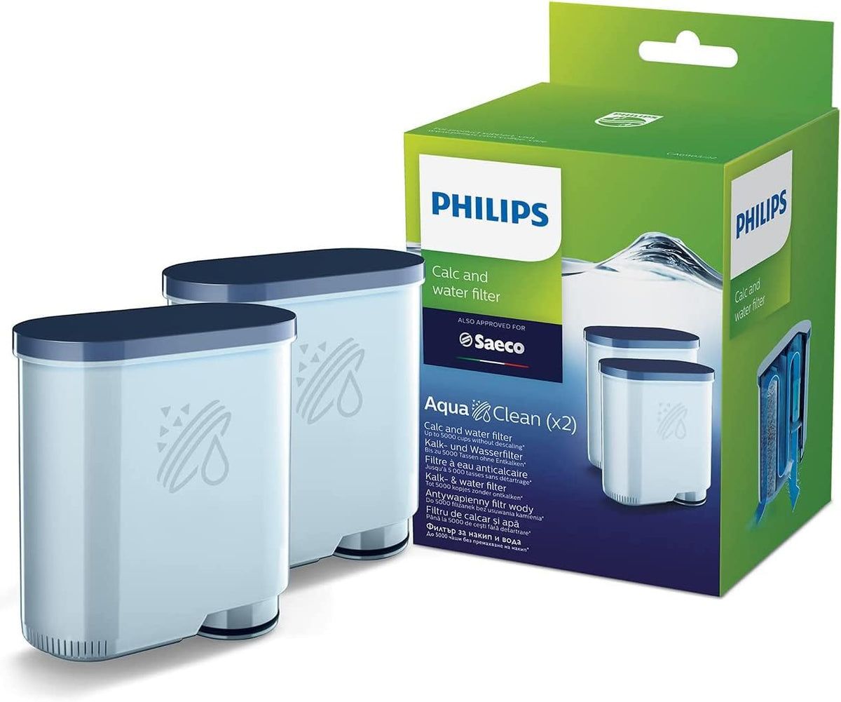 Philips AquaClean original filter close-up showing micro-porous design prevents buildup.