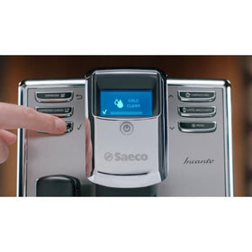 Philips coffee machine descaling setup for limescale prevention.