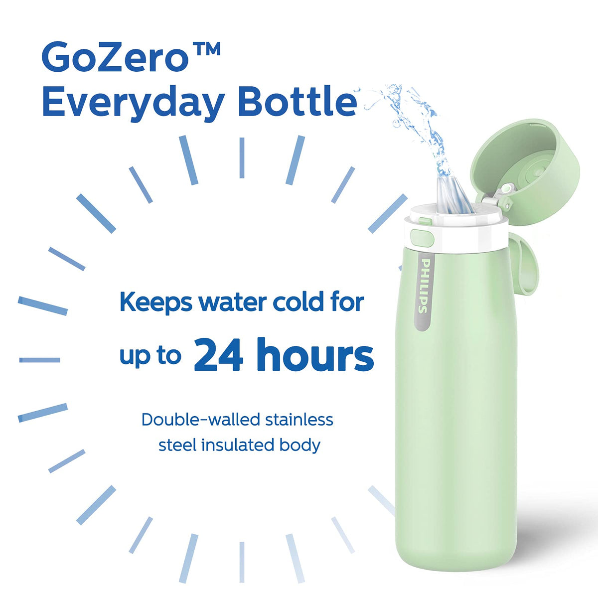 Philips GoZero bottle in use during a workout.