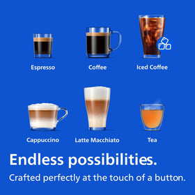 LatteGo milk system frothing action for cafe-style drinks at home.