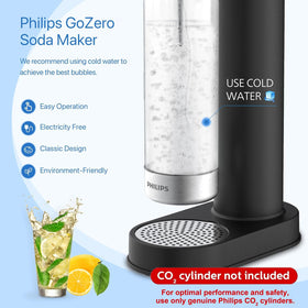 Close-up of Philips Soda Streaming Machine bubbles for homemade beverages