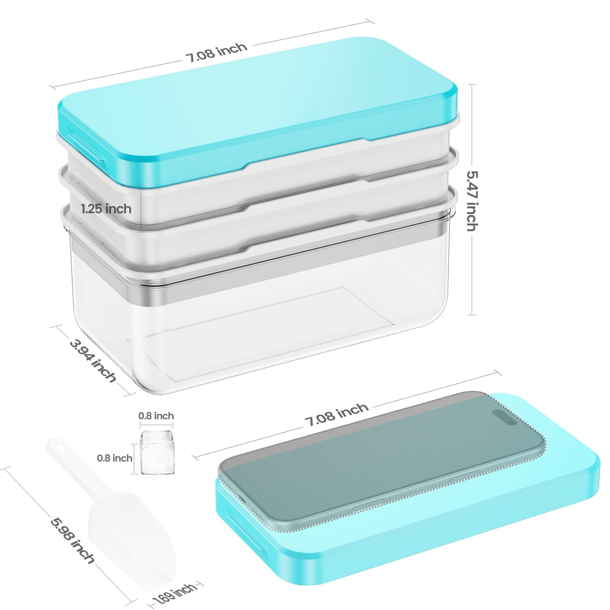 PHINOX airtight lid prevents odors and spills in the freezer.