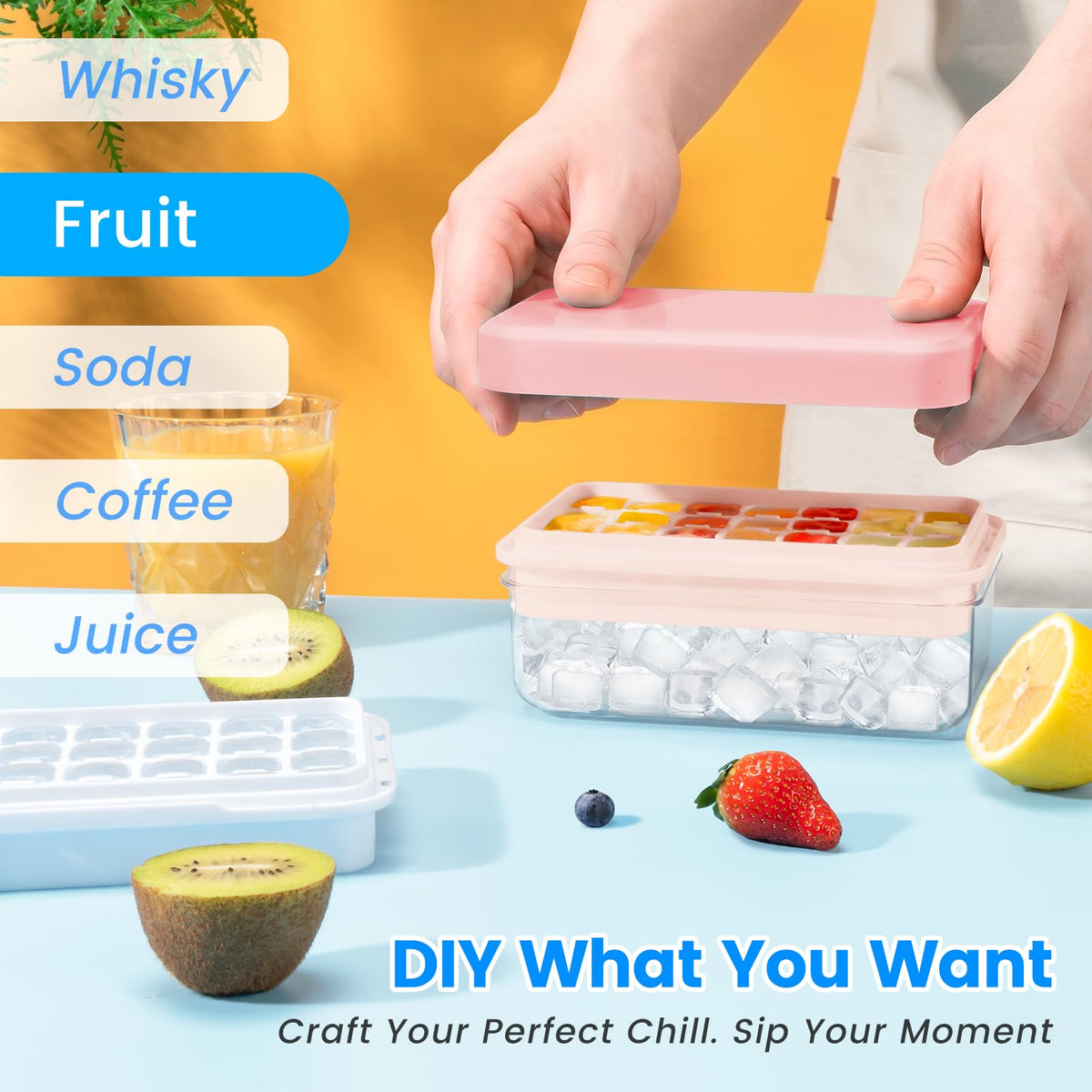 PHINOX BPA-free ice tray emphasizes safe, reusable material.