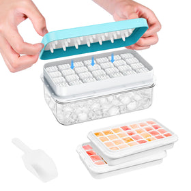 PHINOX ice tray with lid and bin, 56-piece capacity for bulk freezer batches.