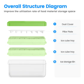 PHINOX stackable-compact-design saves freezer space and organizes ice storage.