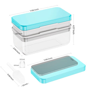 PHINOX two-tray set with 28 cubes and ice scoop.