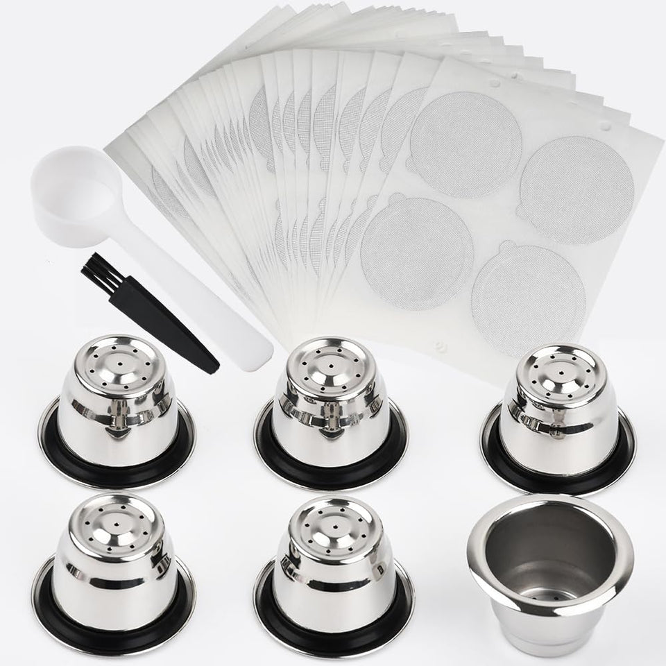 PHMEZLF reusable capsules for espresso pods show eco-friendly metal design improving sustainability.