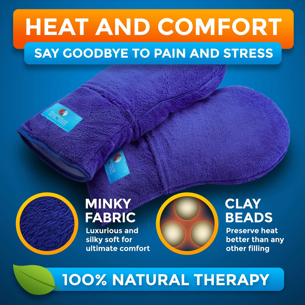 PhysioNatural moist-heat mittens deliver deep, penetrating warmth