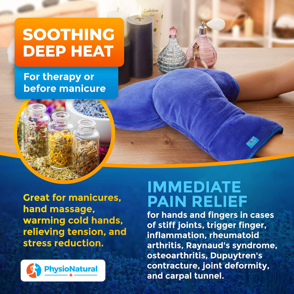 PhysioNatural mittens warm hands before typing or crafting