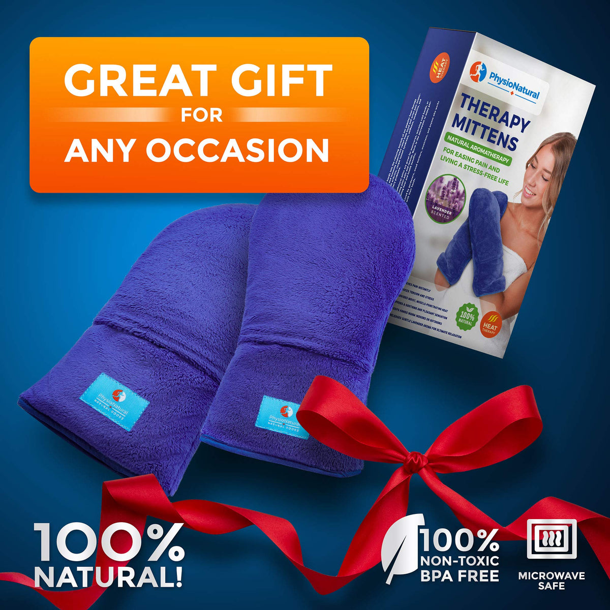 PhysioNatural lavender aroma mittens release scent for relaxation