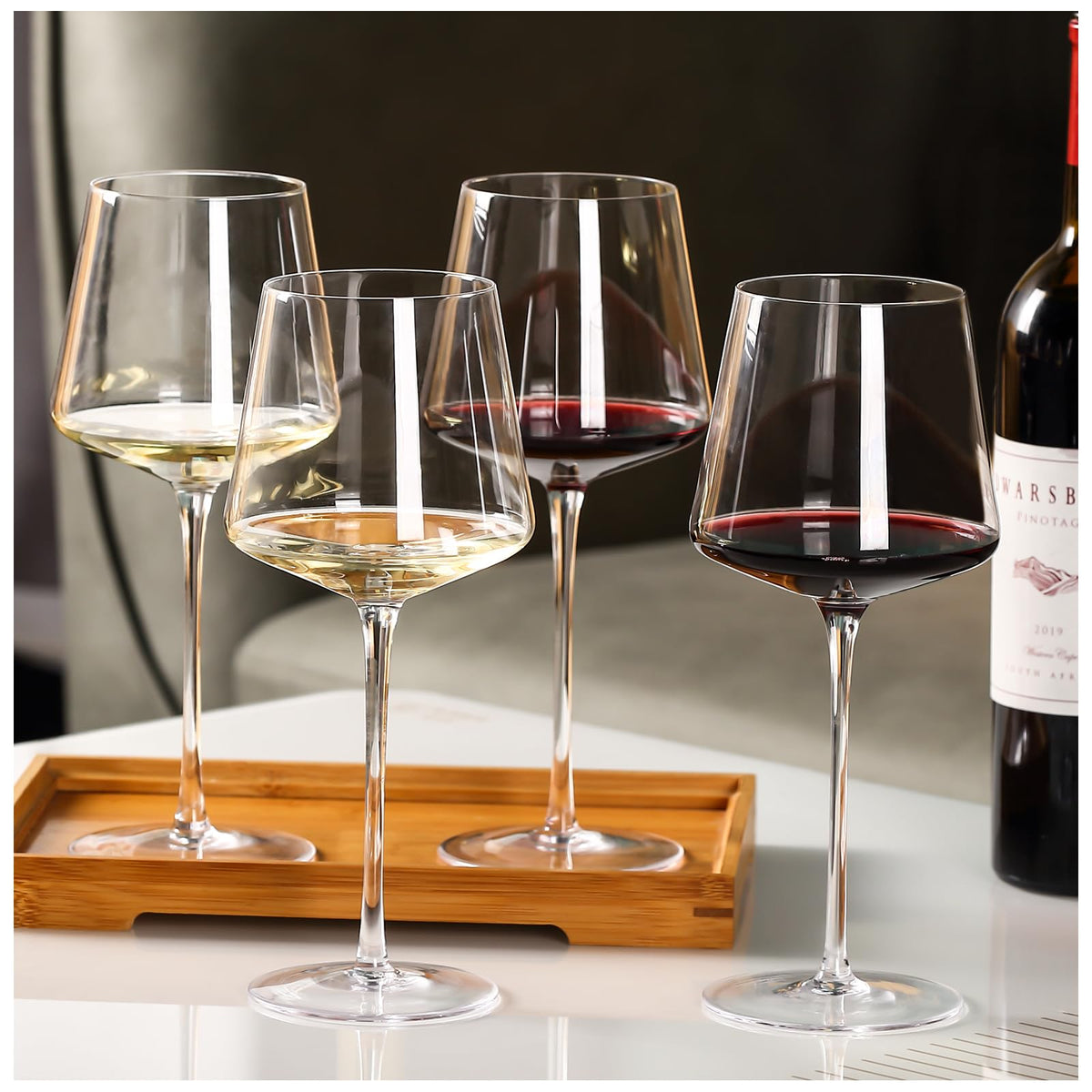 Physkoa 18oz red wine glass set of 4, hand-blown Italian style for enhanced aroma.