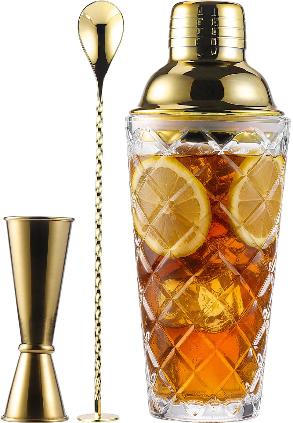 Physkoa glass cocktail shaker with pineapple pattern highlights ingredients for clearer flavor layering.