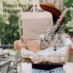 Physkoa wedding gift concept with two matching bulldog glasses for couples