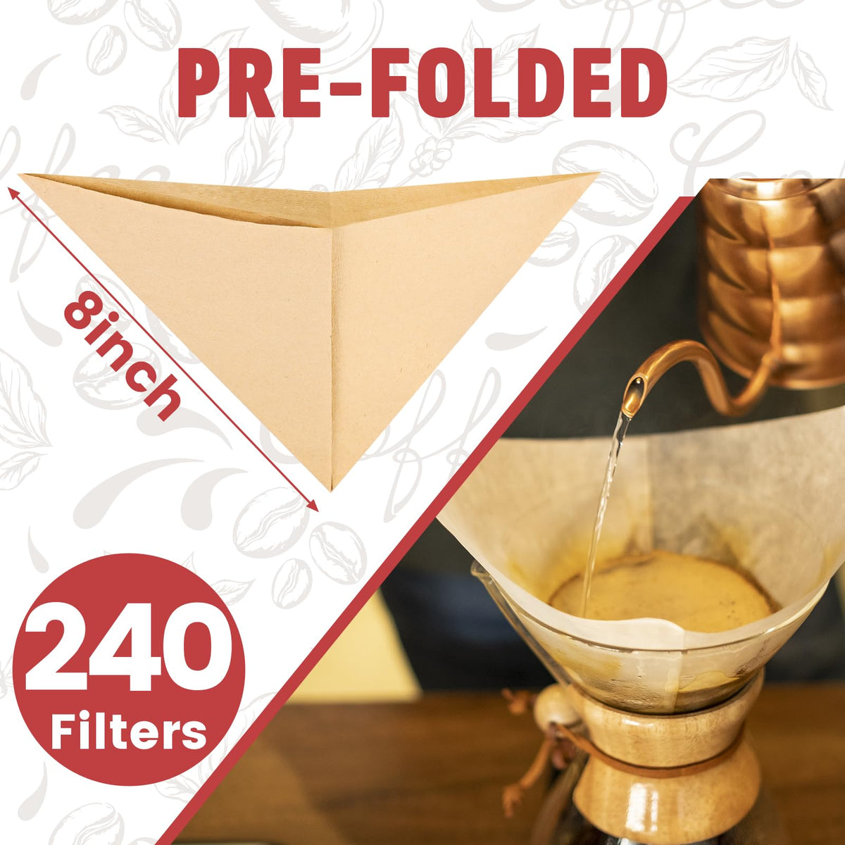 Phyyixs Chemex-compatible cone filter for balanced, smooth brews.