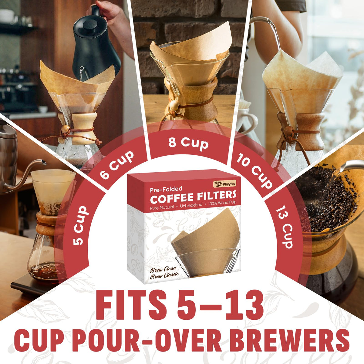 Phyyixs resilient cone filter 6-inch prevents collapse in heavy pours.