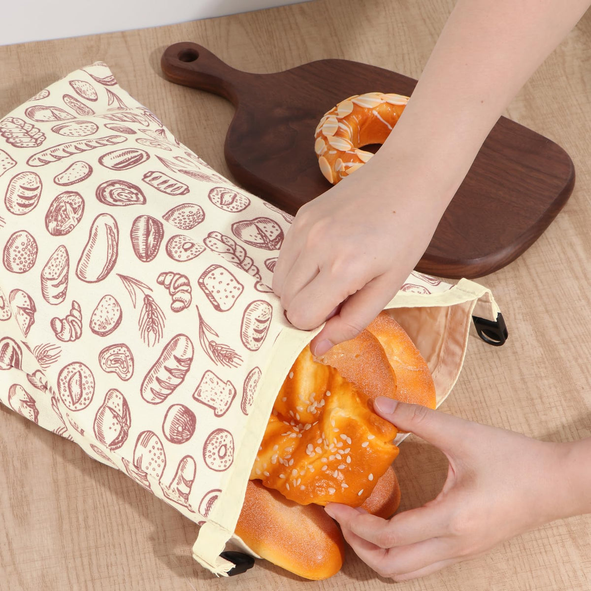 PICcircuit reusable bread bag ideal for picnics and pantry storage