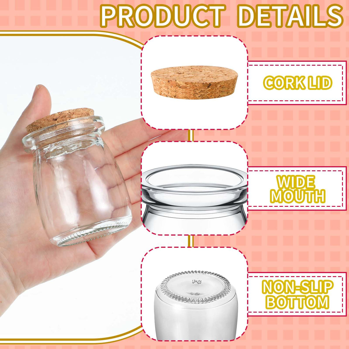 Pickmesh cork lid close-up showing secure seal for jars