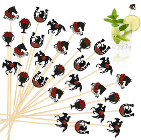 Pickmesh horse theme picks with horseshoe design add elegant appetizer flair