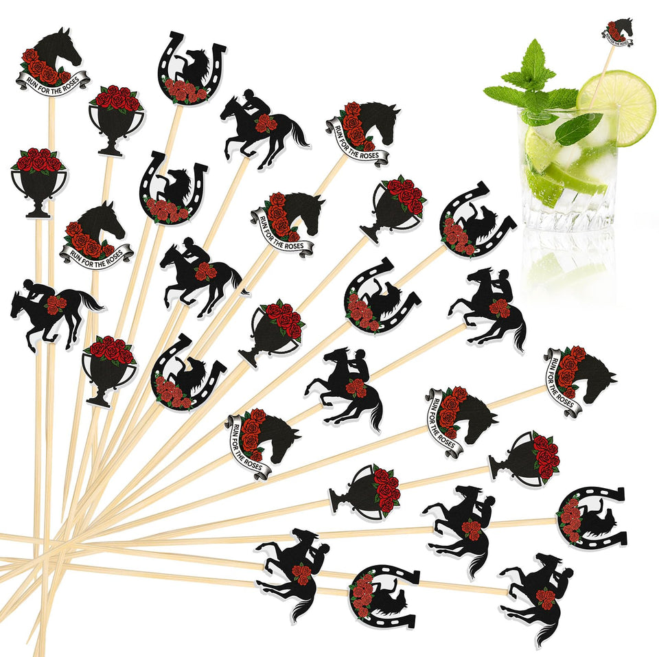 Pickmesh horse theme picks with horseshoe design add elegant appetizer flair