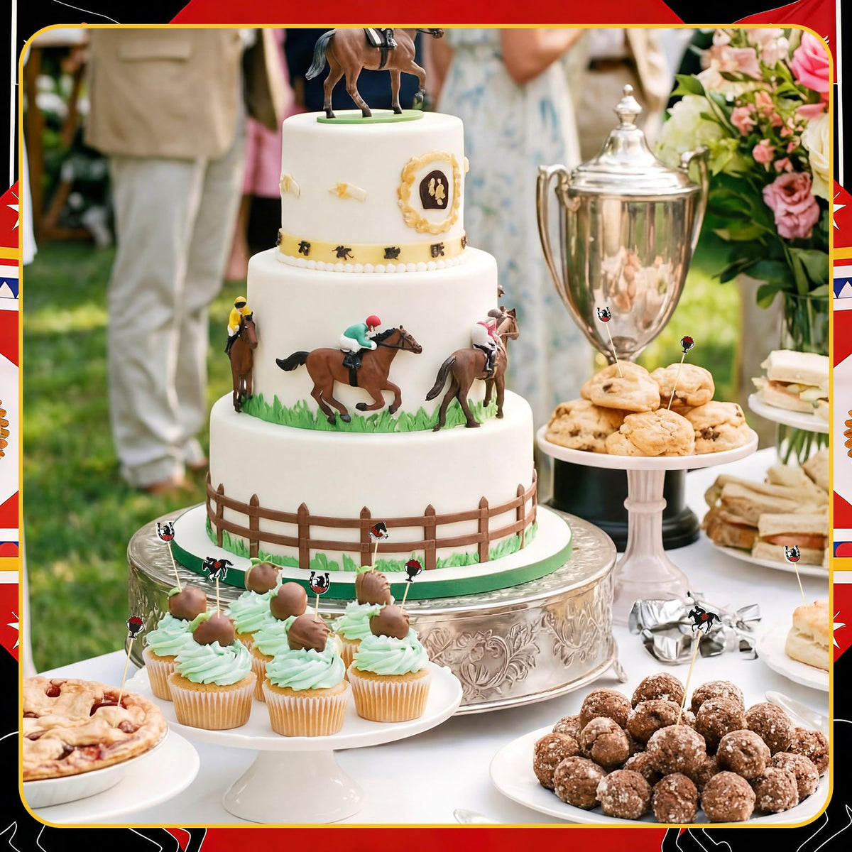 Pickmesh horse theme picks multicolor ensemble liven buffet displays