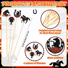 Pickmesh horse theme picks featuring trophy design boost drinks and desserts