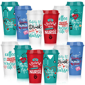Pickmesh nurse coffee cups set with lids, ideal for travel and gifting