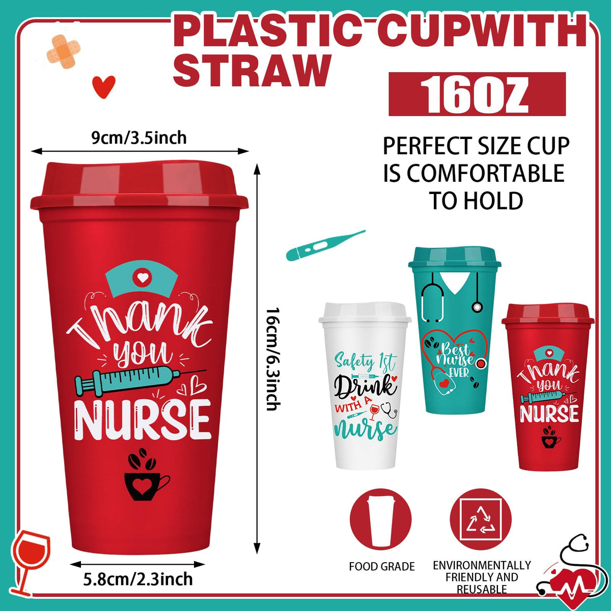 Pickmesh 16 oz nurse mugs ideal for hot or cold beverages on the go