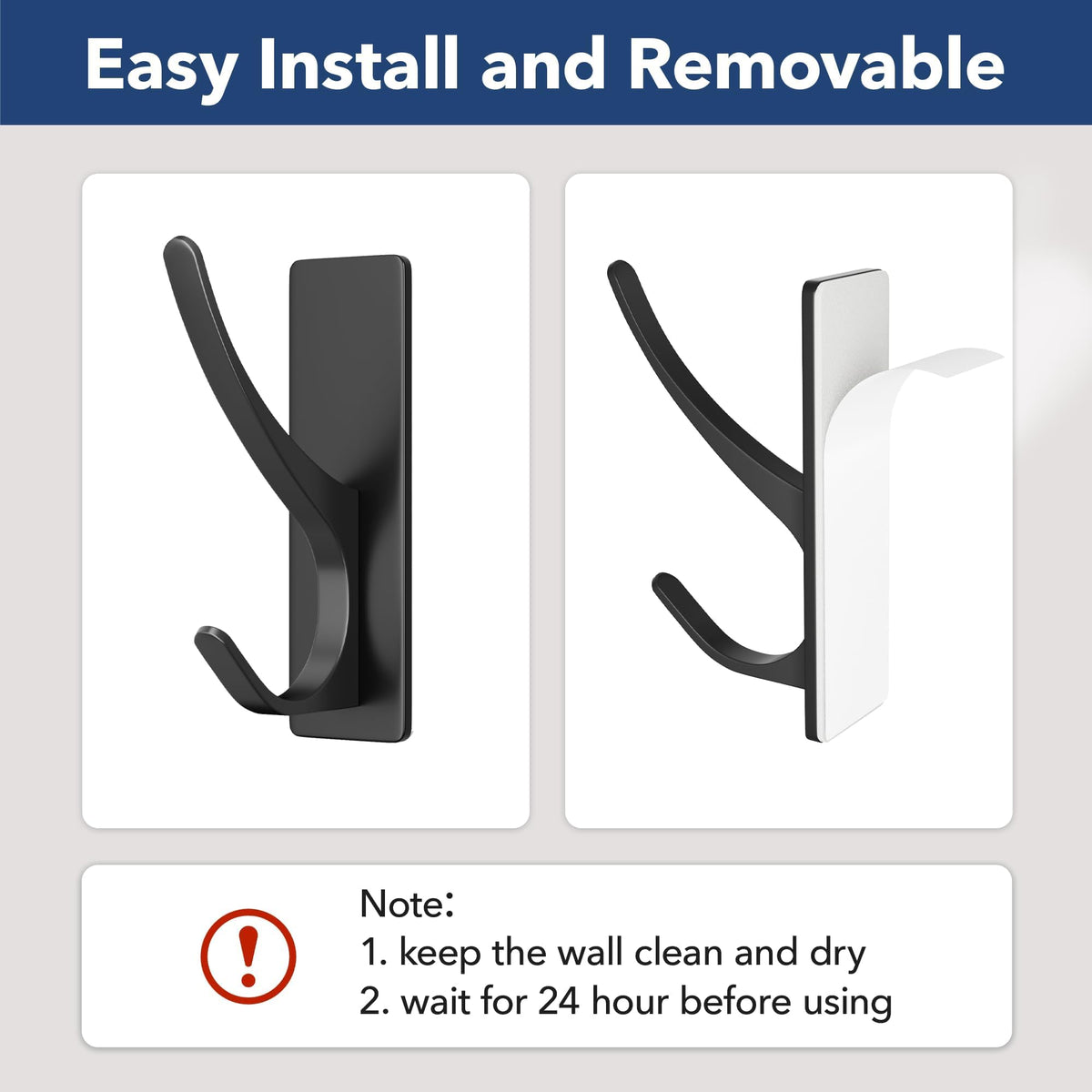 Pickpiff adhesive strips provide quick installation with no drills for clutter-free walls.