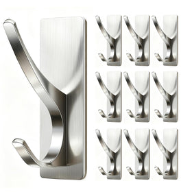 Pickpiff brushed nickel adhesive wall hook holds up to 13 lb for towels.