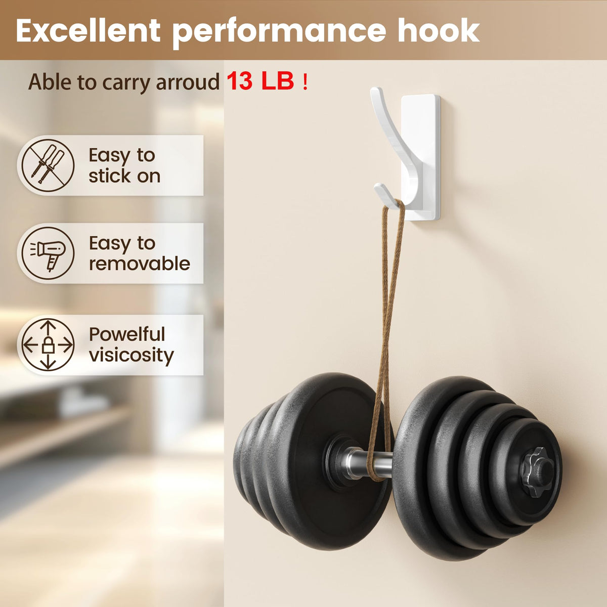 Pickpiff eight-hook design maximizes storage for towels, utensils, and bags