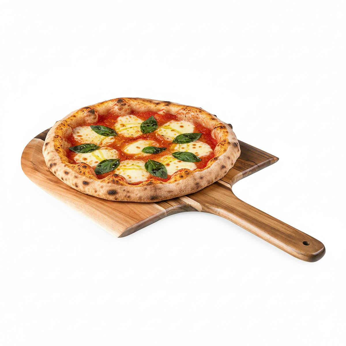 PICNIC TIME Acacia pizza peel with beveled edge for easy transfers.