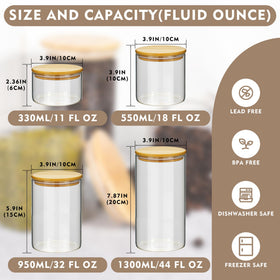 Piconesper 11oz jars with wide mouth for easy access, close-up