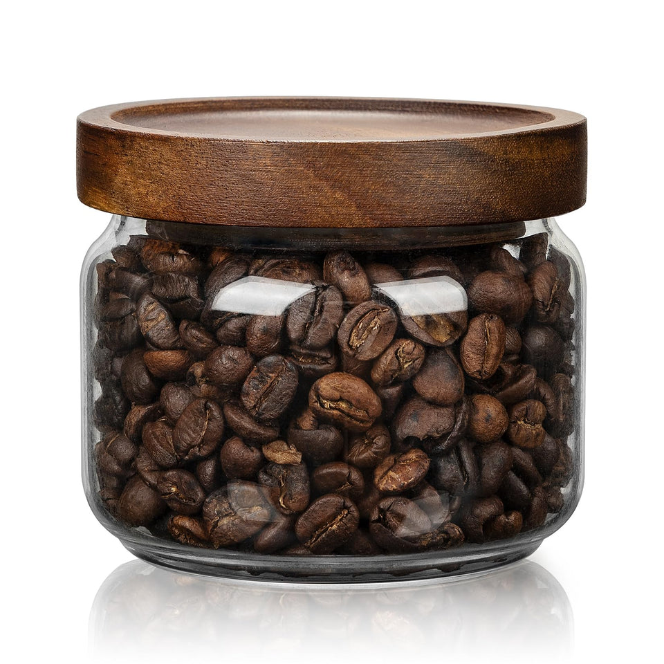piconesper airtight glass jar with wood lid keeps ingredients fresh and flavors intact