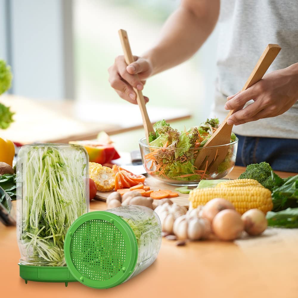 Picowe sprouting lids with 8 adjustable stands arranged for versatility.