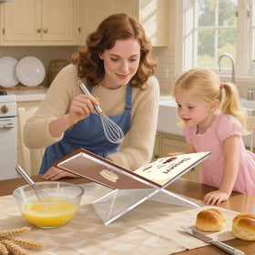PIDINUK cookbook holder on the kitchen counter for easy recipe reference.