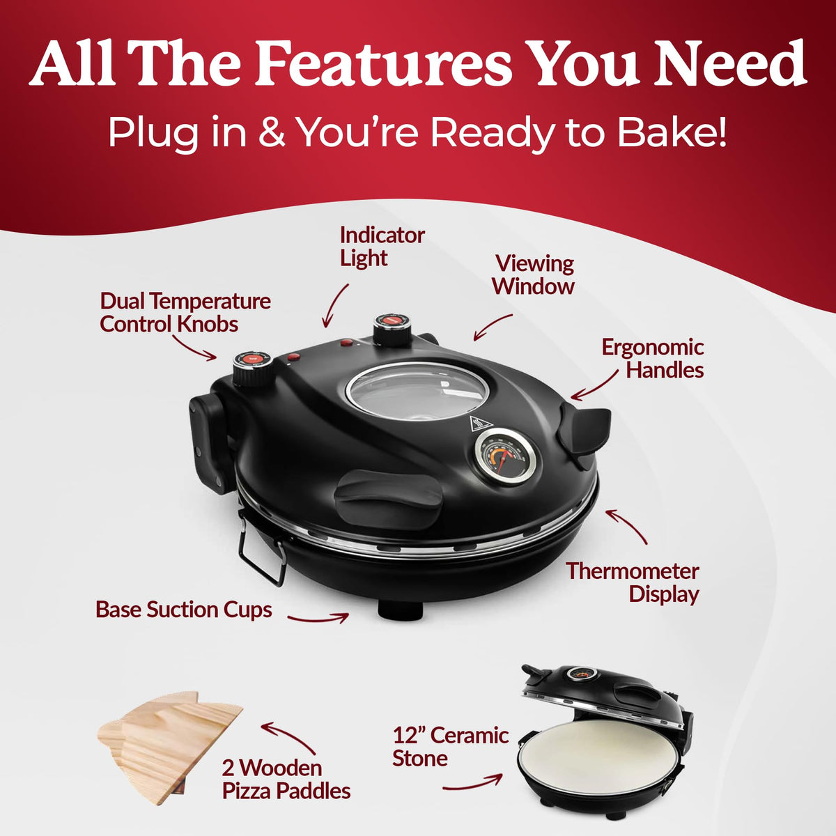 PIEZANO compact countertop design with stable base and suction cups