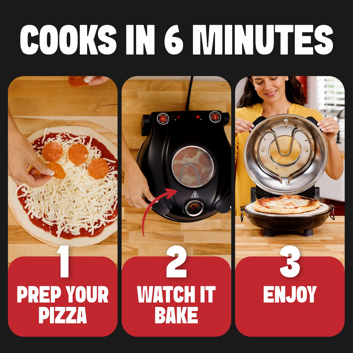 PIEZANO XL pizza-oven-thermometer-display lets you monitor temperature for a consistent bake.