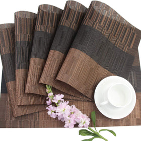 PIGCHCY placemats anti-slip base keeps dishes steady during meals.