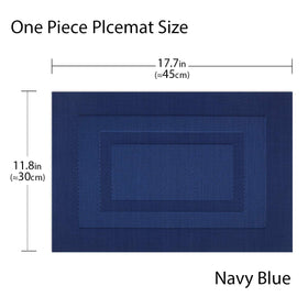 Close-up of PIGCHCY placemats navy blue texture and weave