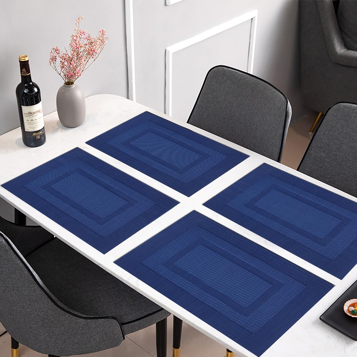 PIGCHCY navy blue placemats heat resistance up to 185F in use