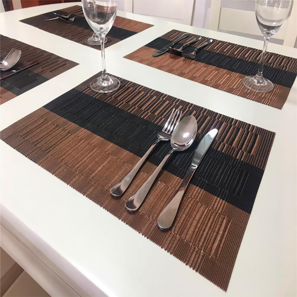 PIGCHCY placemats heat resistance up to 185°F protects tabletops.