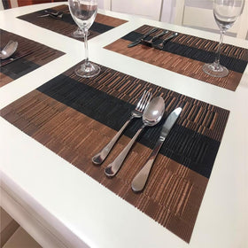 PIGCHCY placemats heat resistance up to 185°F protects tabletops.