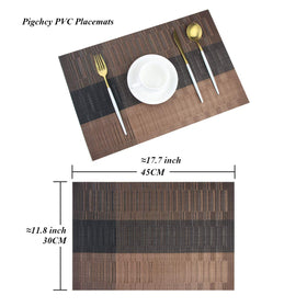 PIGCHCY placemats woven texture closeup highlighting sturdy, durable design.